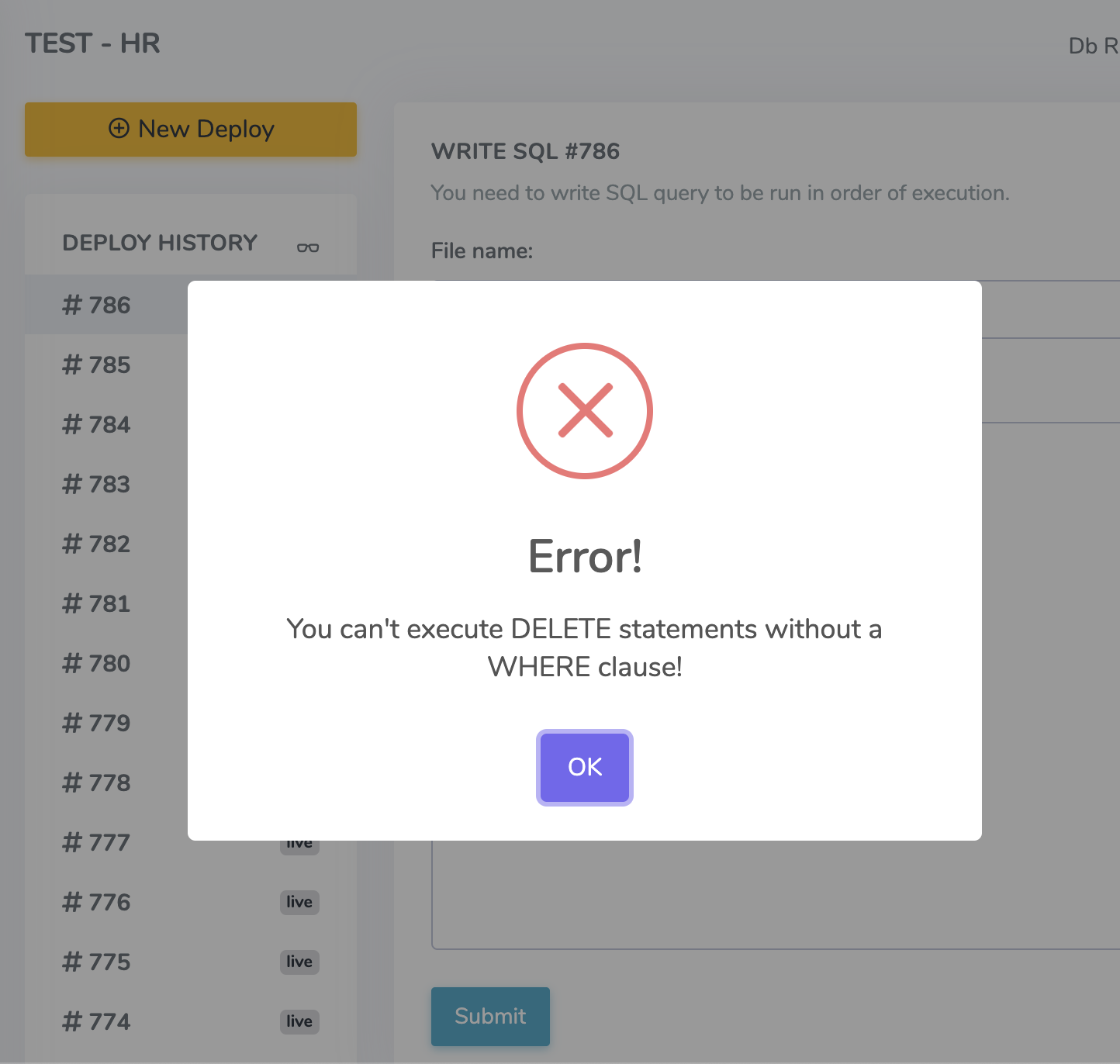 DBRunner upload file